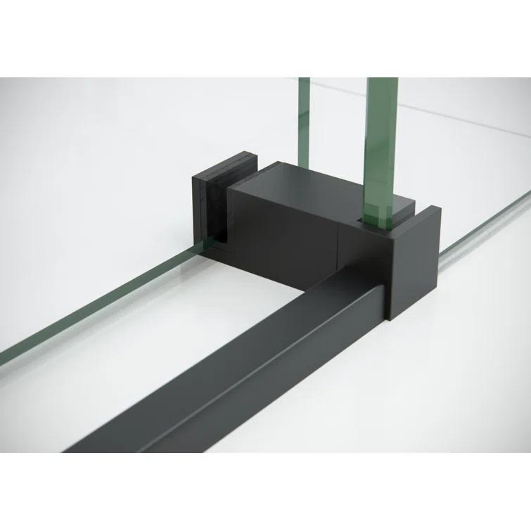 Glass Warehouse Nova 72 in. x 30 in. x 78 in. 90-degree Fully Frameless Sliding Glass Shower Enclosure 90SL-72-30-MB