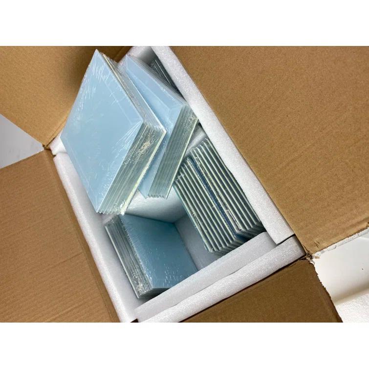 Abolos Frosted Elegance 6 in. x 8 in. Diamond Grade Glass Beveled Diamond Decorative Kitchen & Bathroom Wall Tile