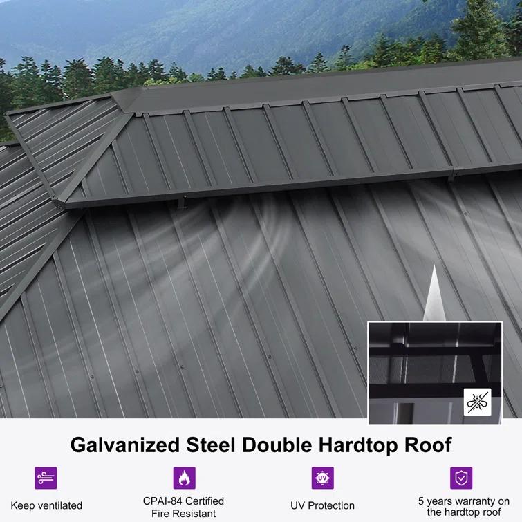 Purple Leaf 18 Ft. W X 12 Ft. D Aluminum Patio Gazebo