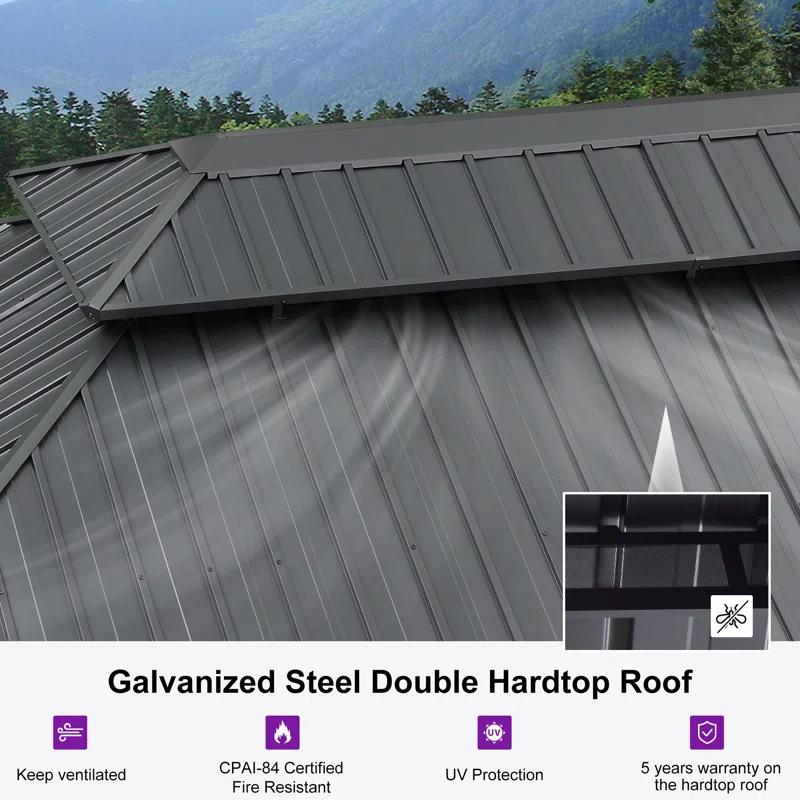 Purple Leaf 18 Ft. W X 12 Ft. D Aluminum Patio Gazebo