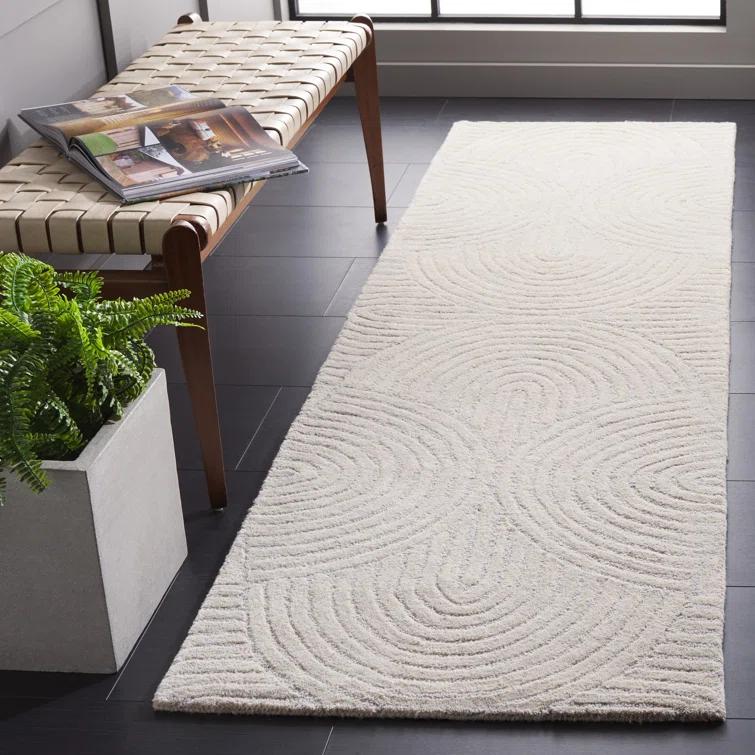 Safavieh Chatham Hand Tufted Wool Cotton Abstract Rug in Gray