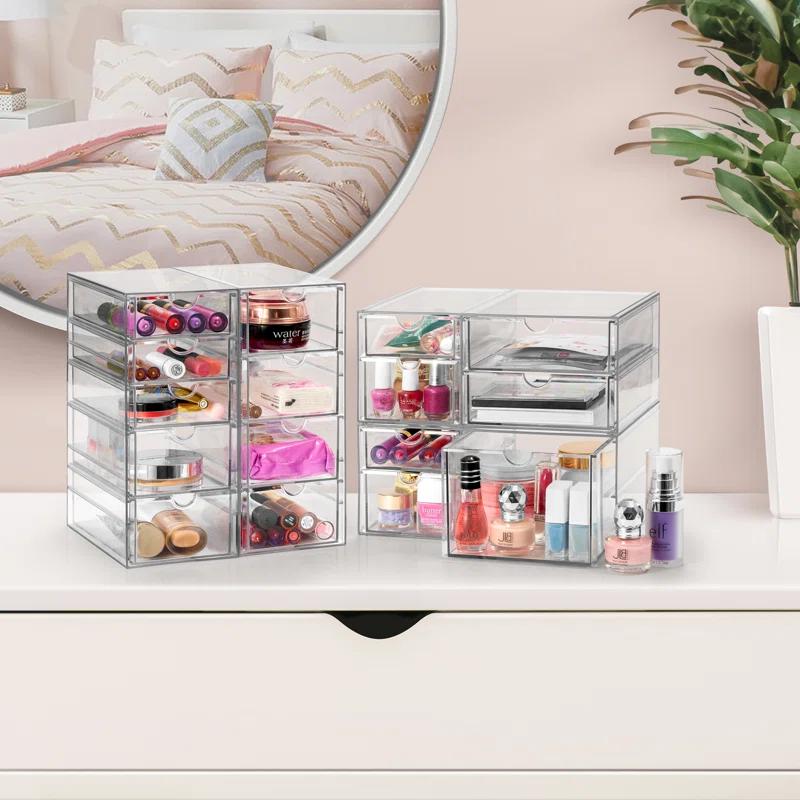 Sorbus Sorbus Clear Storage and Organizer Bins with Drawers,  4 Pcs Stackable Storage Cases for Office, Kitchen, Crafts, and More