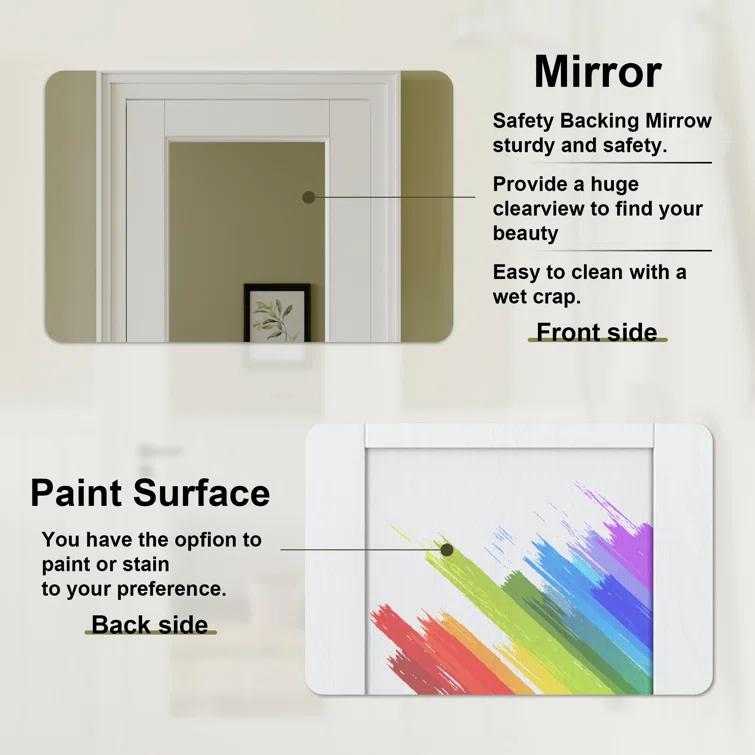 ARK DESIGN 1 Lite Mirrored Prefinished Door Slab Solid Manufactured Wood Core Standard Door