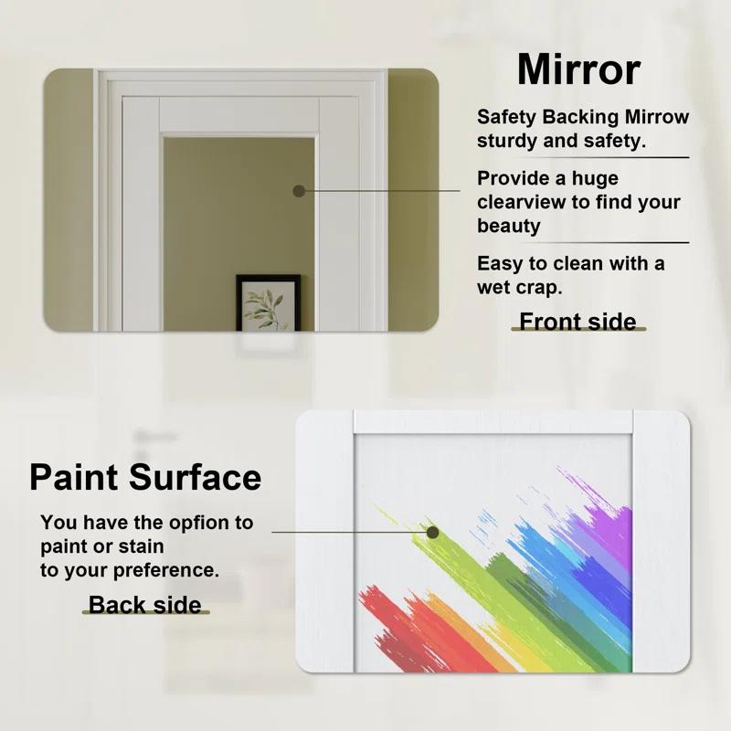 ARK DESIGN 1 Lite Mirrored Prefinished Door Slab Solid Manufactured Wood Core Standard Door
