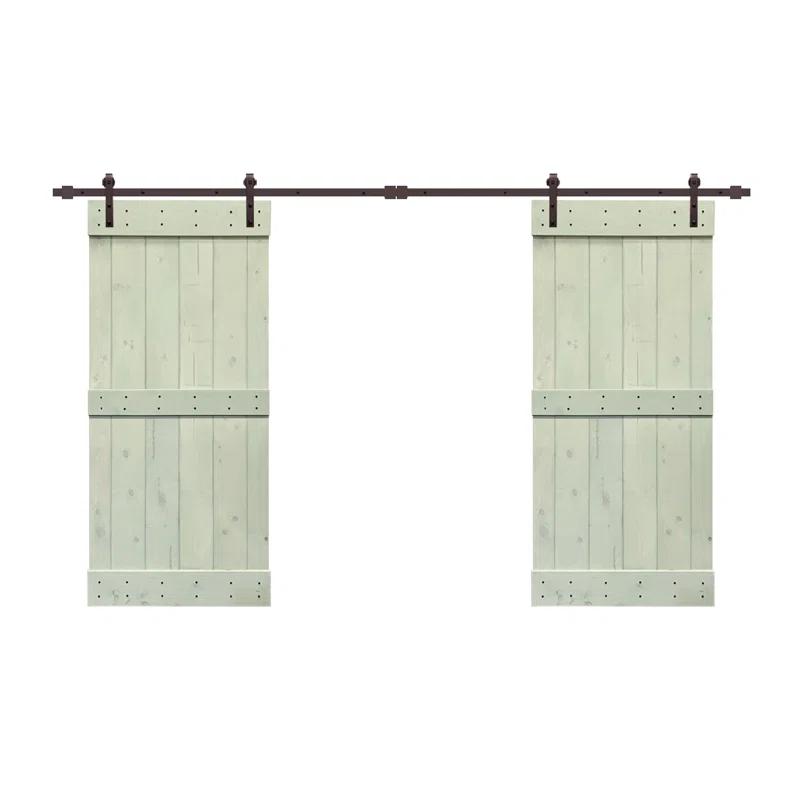 Calhome 84'' Solid Wood Paneled Painted with Installation Hardware Kit Barn Door
