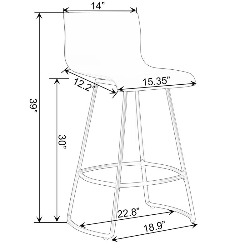 Cleek Swivel Counter Stool with Metal Frame (Set of 4)
