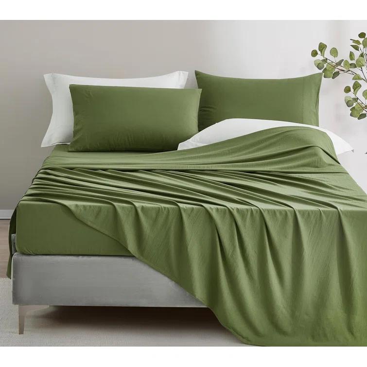 Chezmoi Collection Washed Microfiber Bedding Microfiber Sheet Set