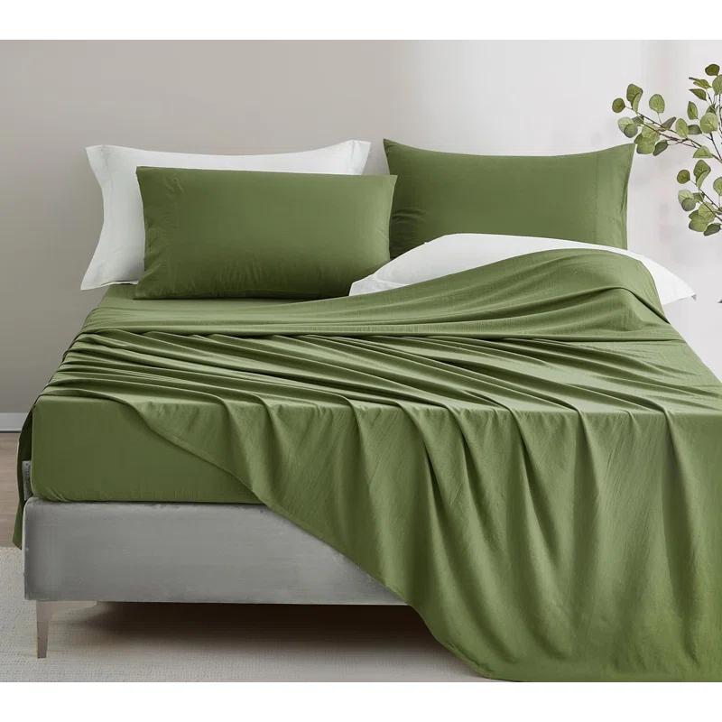 Chezmoi Collection Washed Microfiber Bedding Microfiber Sheet Set