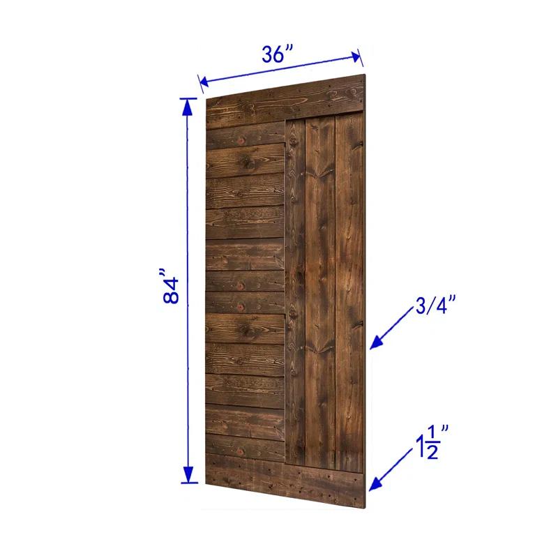 Mr. Wood L Series Paneled Wood Painted Barn Door without Installation Hardware Kit