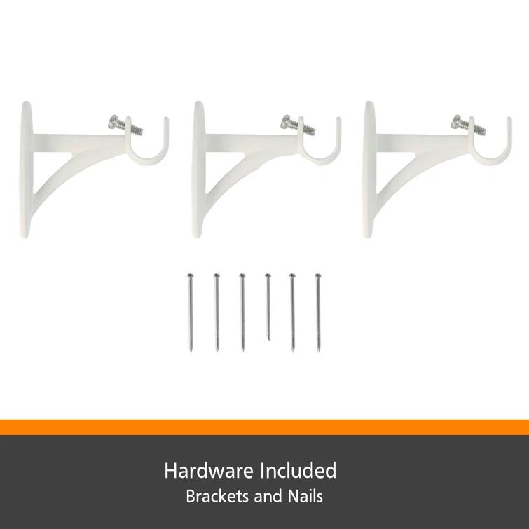 Kenney Kenney Belle 5/8" Fast Fit Easy Install Decorative Window Curtain Rod, Rustic White