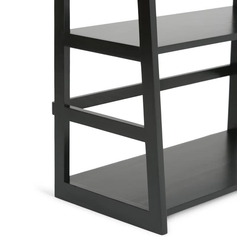 Simpli Home Acadian 30"W Solid Wood 5 Shelf Ladder Bookcase with Open Shelves
