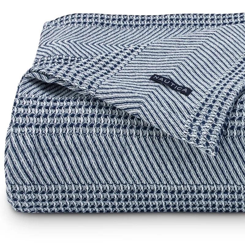 Nautica Nautica Chevron Stripe Cotton Blanket