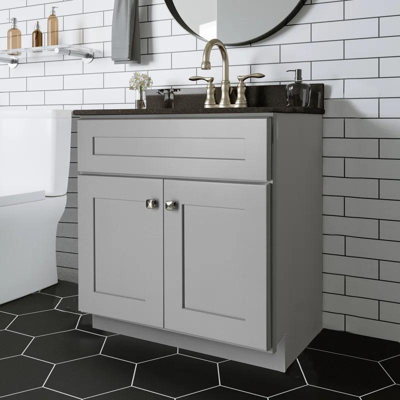 Design House Brookings 30 Inch Bathroom Vanity, Ready to Assemble, Solid Wood, Sherwin Williams – Design House, 587089