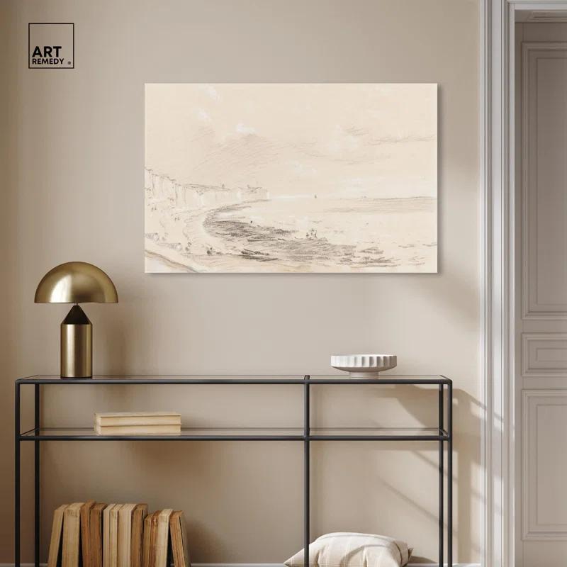 Art Remedy Sea Coast Scene 19th Century Canvas Coastal Classic Art by Art Remedy