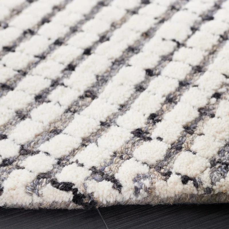 Abstract Hand Tufted Wool Checkered Rug