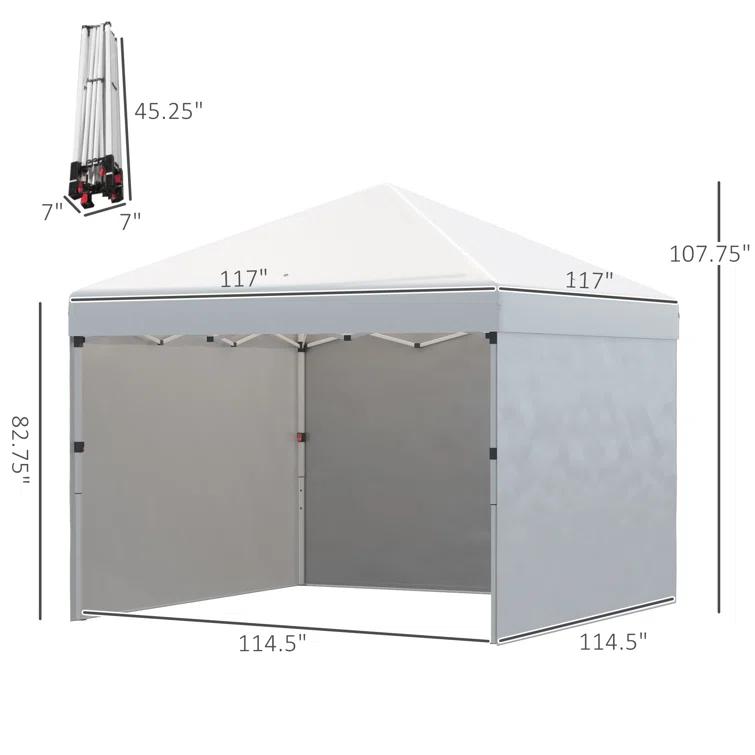 Outsunny 10 Ft. W x 10 Ft. D Steel Party Tent