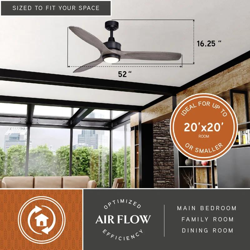 Wade Logan® Ballog 52'' Ceiling Fan with LED Lights