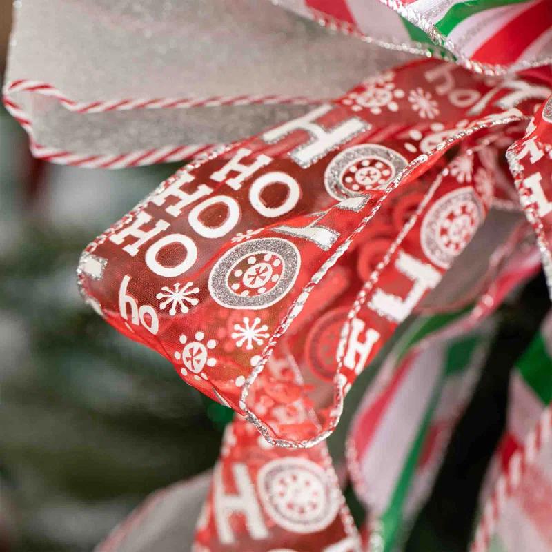 Glitzhome 178 Piece Christmas Ornaments , 4 Piece Candy Picks and 9 Piece Ribbon Bow Sets