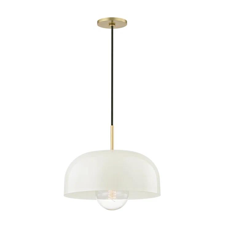 Dea Pendant Light - Aged Brass and Cream / Large