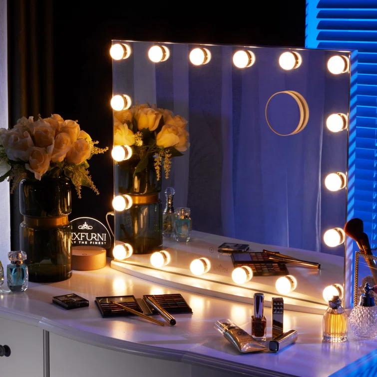 LUXFURNI Flat LED Floor Mirror