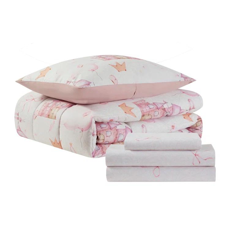 Sweet Home Collection Kids Fairytale Princess Printed Bed in a Bag Comforter & Sheet Set