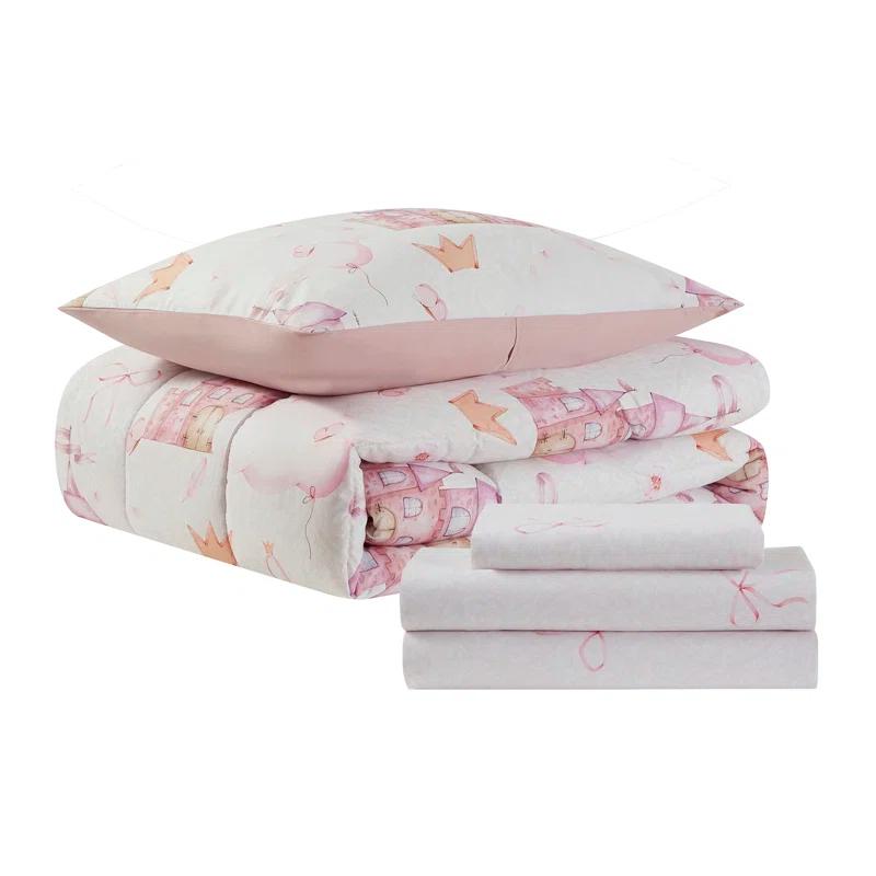Sweet Home Collection Kids Fairytale Princess Printed Bed in a Bag Comforter & Sheet Set