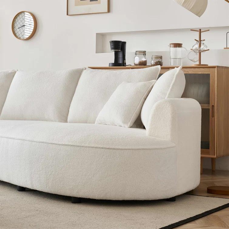 Excellent Future 122.8" Curved Sofa Modern Curved Couch Living Room Modular Sectional Sofa