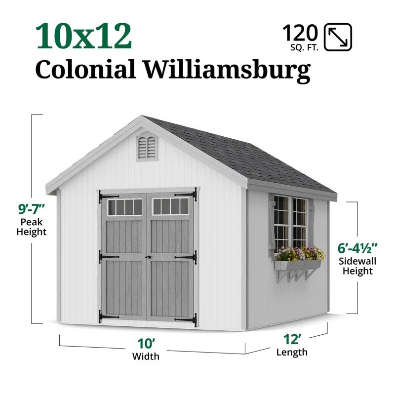 Little Cottage Co. Colonial Williamsburg Outdoor Wood Storage Shed