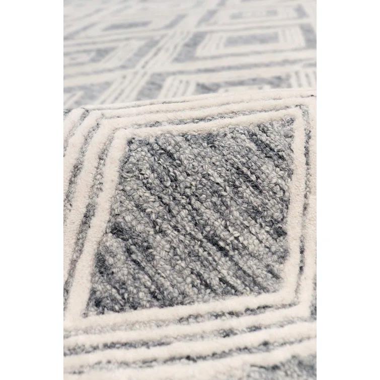 Pasargad Hand Tufted Viscose Washable Geometric Indoor Rug