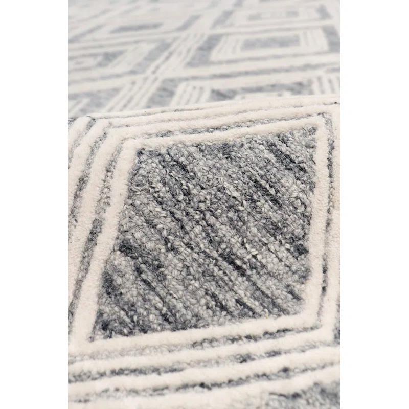 Hand Tufted Viscose Geometric Rug