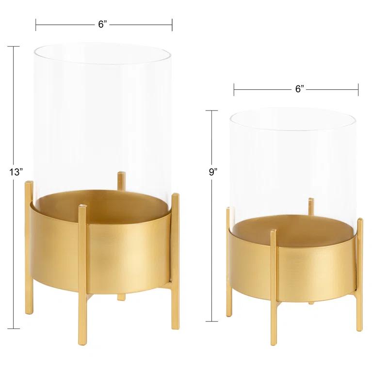 Osiris 2 Piece Metal Tabletop Hurricane Set