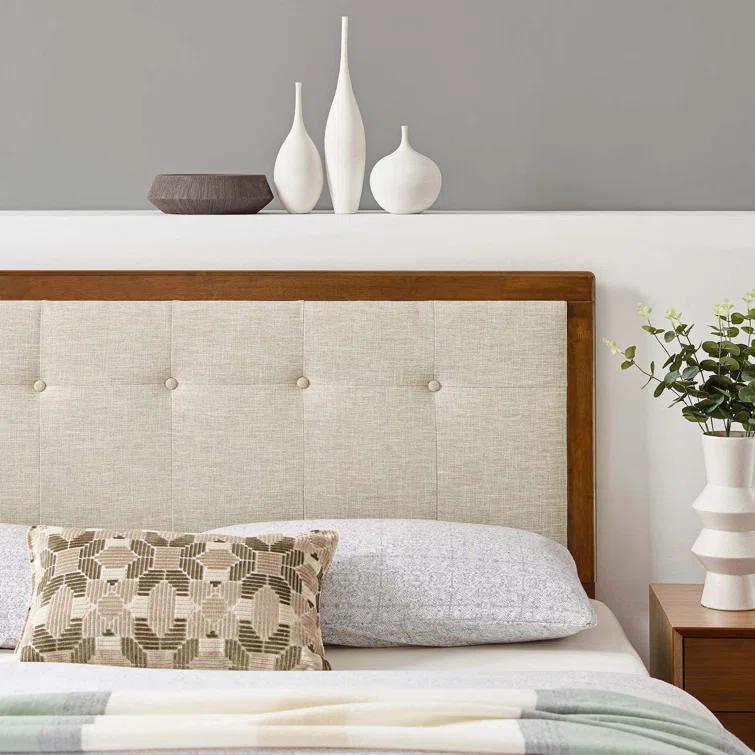 Modway Draper Tufted Fabric and Wood Headboard