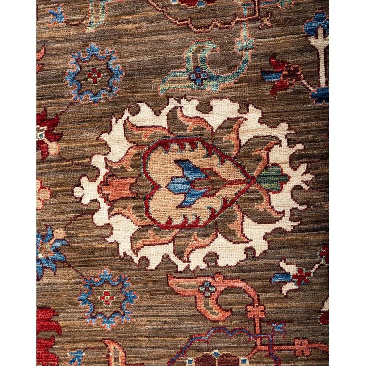 Isabelline Demontra One-of-a-Kind 8' 3" X 9' 10" New Age Wool Area Rug Brown