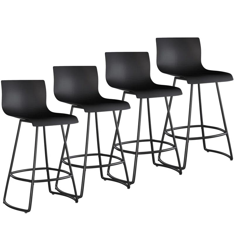 Cleek Swivel Counter Stool with Metal Frame (Set of 4)
