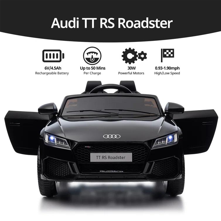 Outfunny Electric Car for Kids, Licensed Audi 6V Ride on Toy Car for Toddlers with Remote, Bluetooth