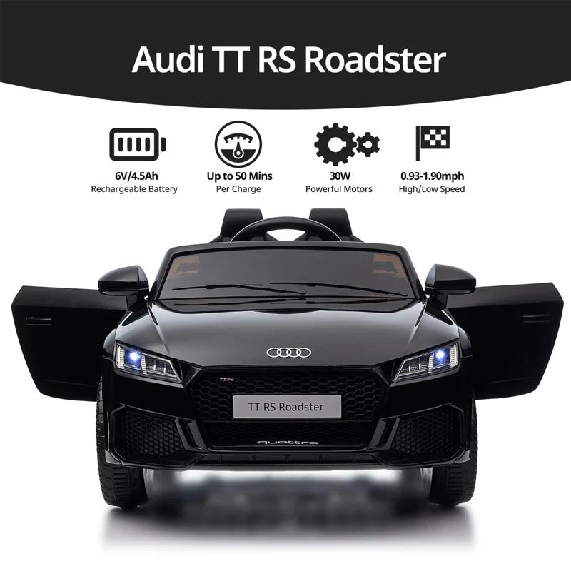 Outfunny Electric Car for Kids, Licensed Audi 6V Ride on Toy Car for Toddlers with Remote, Bluetooth