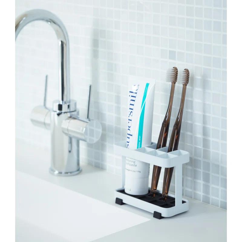 Yamazaki Home Tower Yamazaki Home Toothbrush And Toothpaste Holder For Bathroom Countertop, Steel, Water Resistant