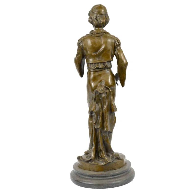 Bloomsbury Market Aziel French Civil War Drummer Bronze Sculpture Marble Base Figurine Statue Figure Art