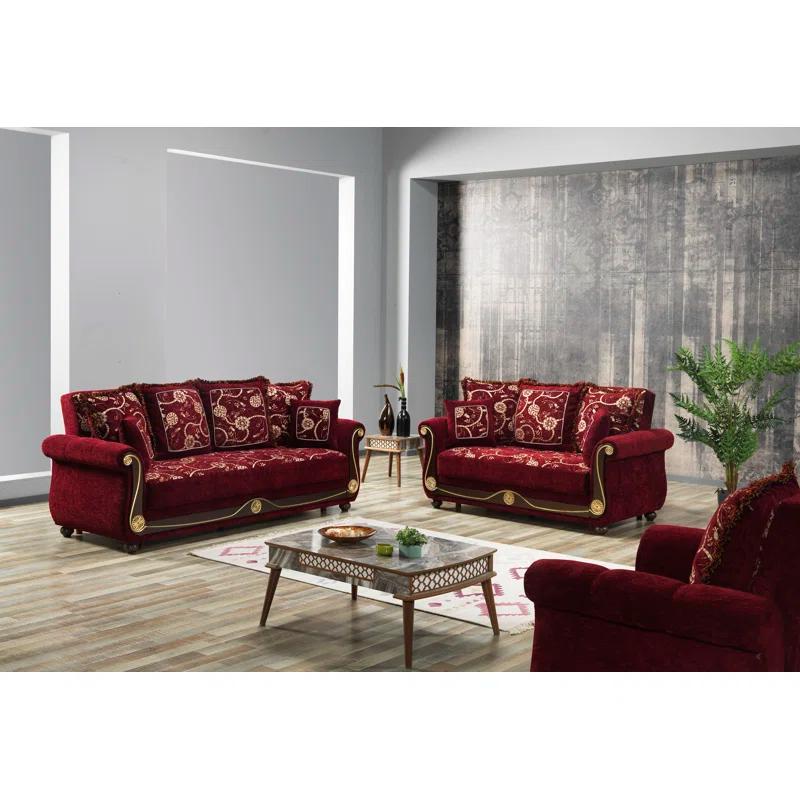 Rosdorf Park Mishonda Americano 95 in. Fabric Upholstered 3-Seater Twin 3-in-1 Sleeper Sofa Bed with Storage
