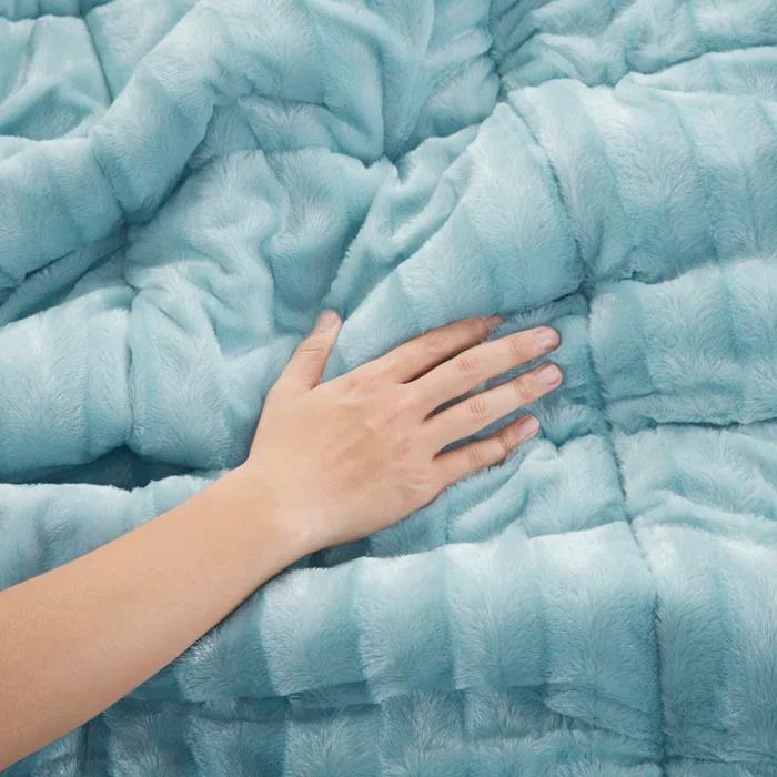 Madison Park Duke Faux Fur 3 Piece Comforter Set