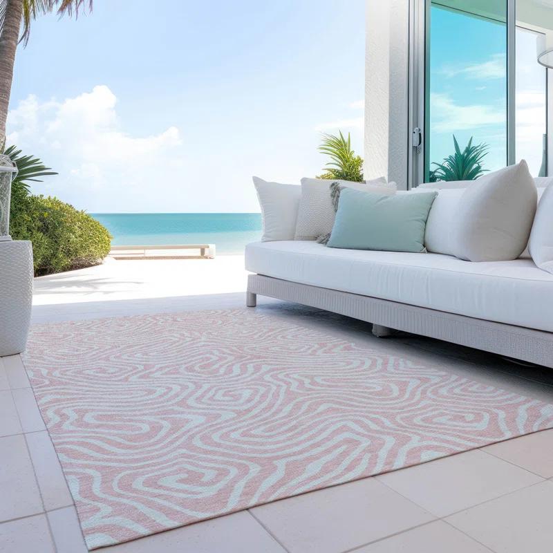 Machine Washable Indoor/Outdoor Chayden ACN1020 Pink 8' x 10' Rug