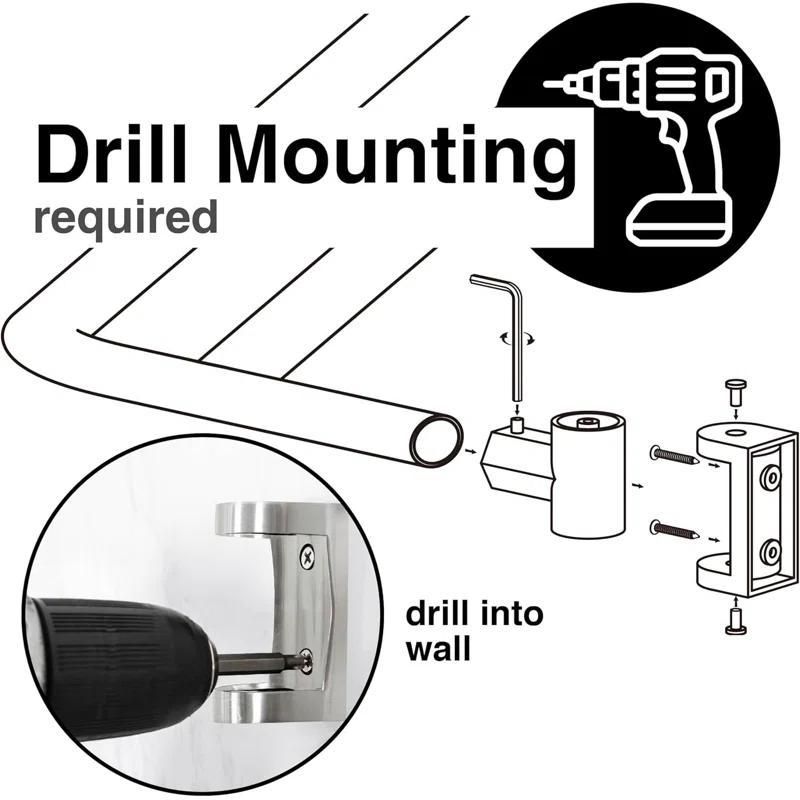 VOMGEB1 Double Curved Shower Rod, Durable Metal Construction