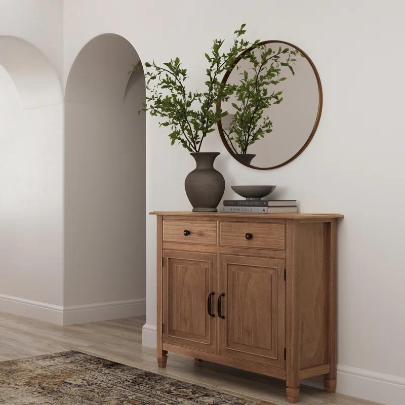 Simpli Home Connaught Solid Wood 2 - Door Accent Cabinet Entryway Storage Cabinet
