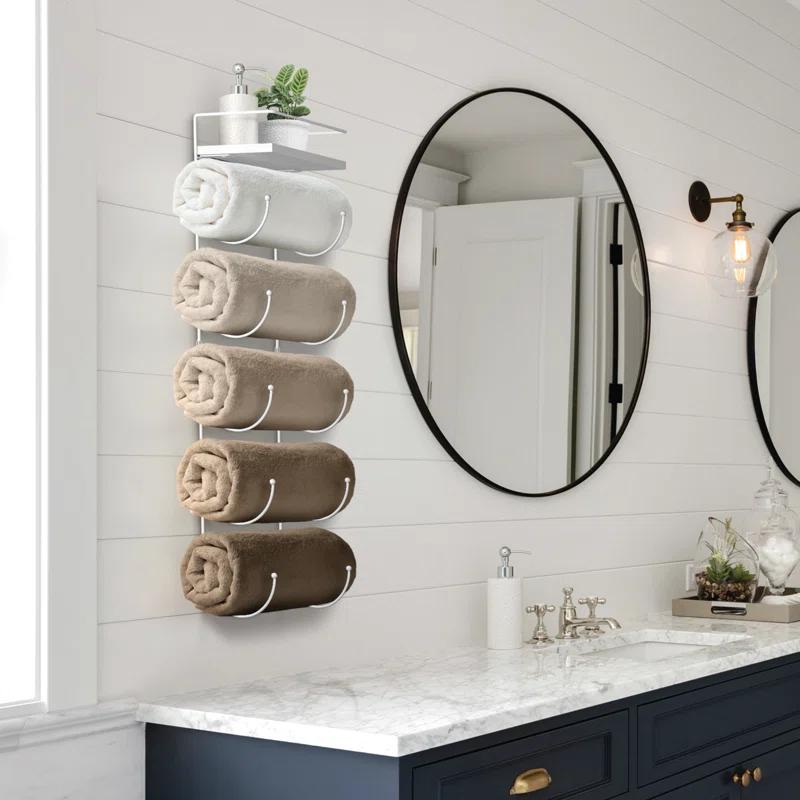 Sorbus 5-Tier Wall Mounted Metal Towel Rack with Shelf