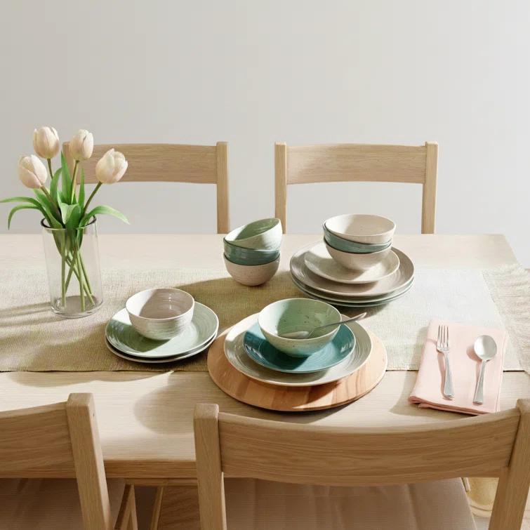 Siterra Artist's Blend Stoneware 16 Piece Dinnerware Set - Service for 4