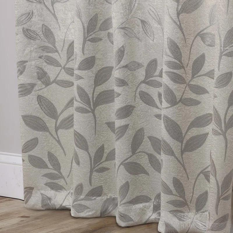 Superior Leaves Machine Washable Room Darkening Blackout Curtains With Back Tabs by Superior (Set of 2)