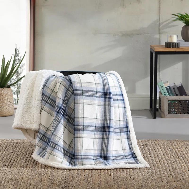 Eddie Bauer Eddie Bauer Printed Flannel/Sherpa Throw Blankets