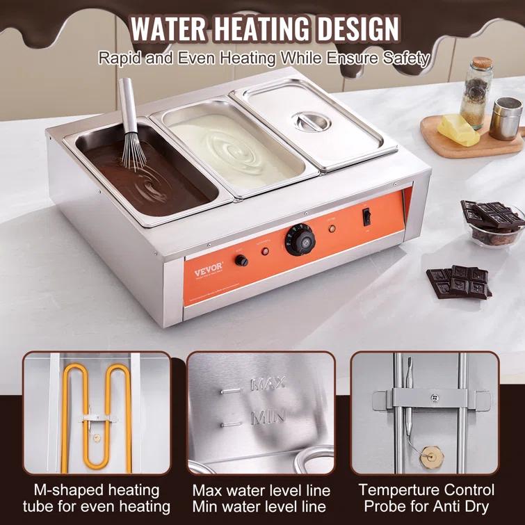 VEVOR VEVOR Chocolate Tempering Machine Chocolate Melting Pot 26.5 Lbs 3 Tanks