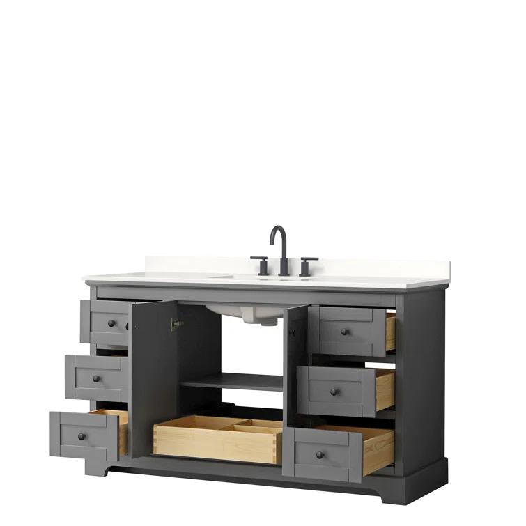 Wyndham Collection Avery 60'' Single Bathroom Vanity with Top