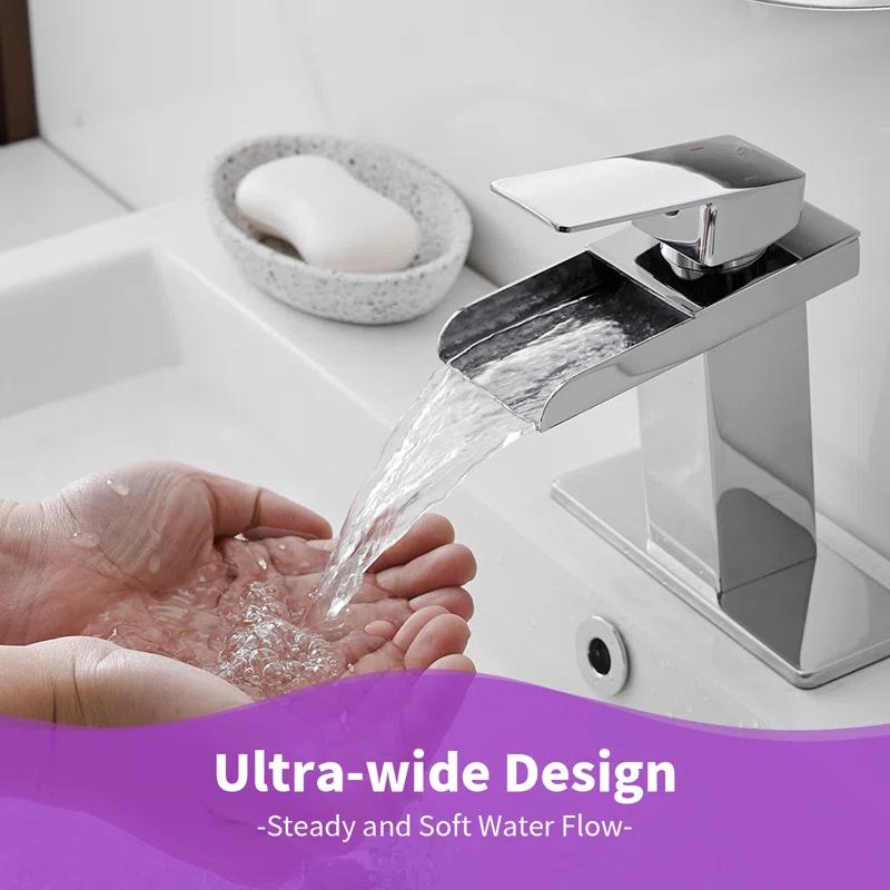 VIBRANTBATH YZJ9009-C-2 Single-Hole Single-handle Bathroom Faucet with Drain Assembly